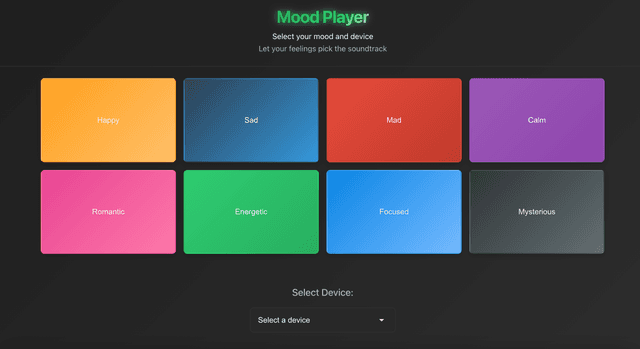Spotify Mood Player